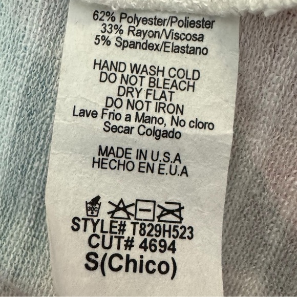 Enti women’s small peach teal gray Aqua knit chevron sleeveless razorback tunic - Picture 4 of 6